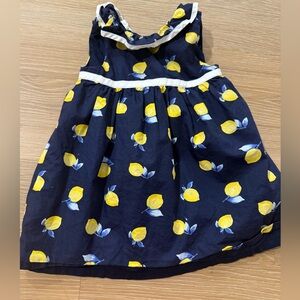 Janie and Jack navy lemon print dress size 18-24 months